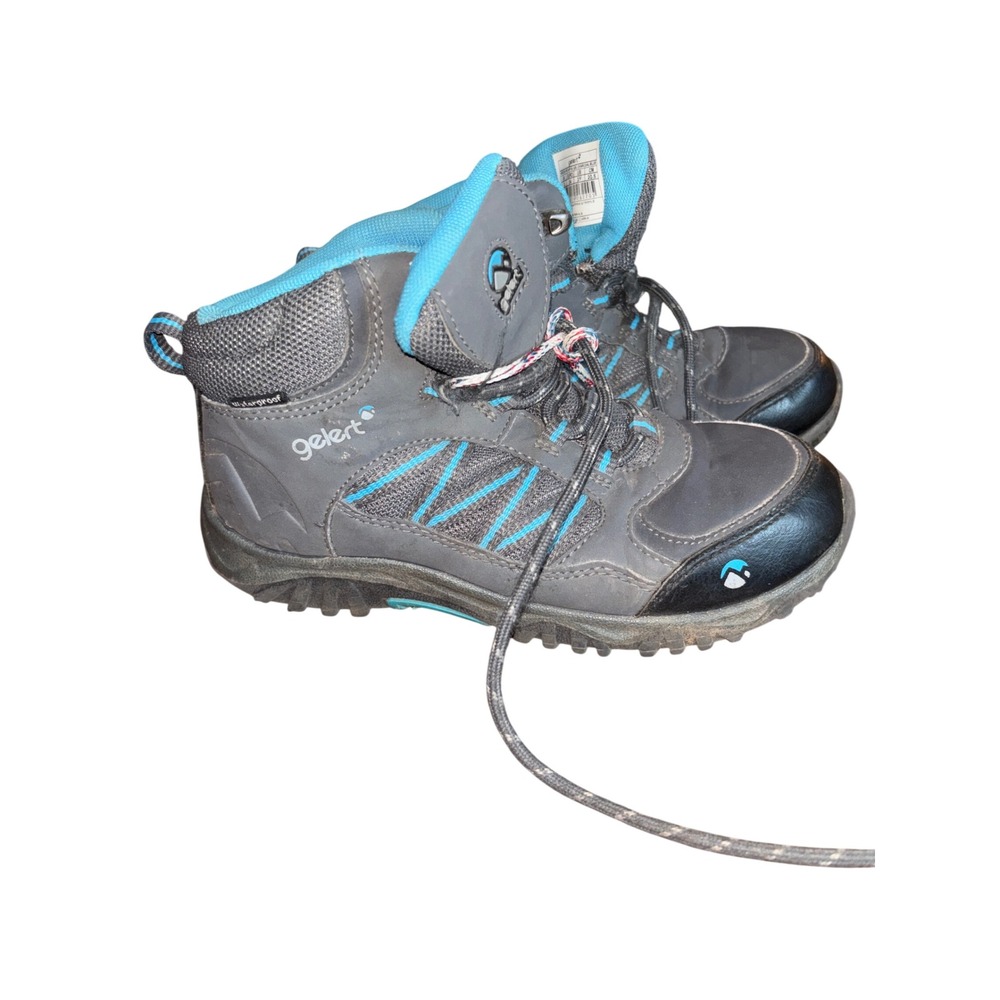 Gelert Horizon Mid WP Hiking Boots Kids 3Y Charcoal Blue Good Waterproof Trail